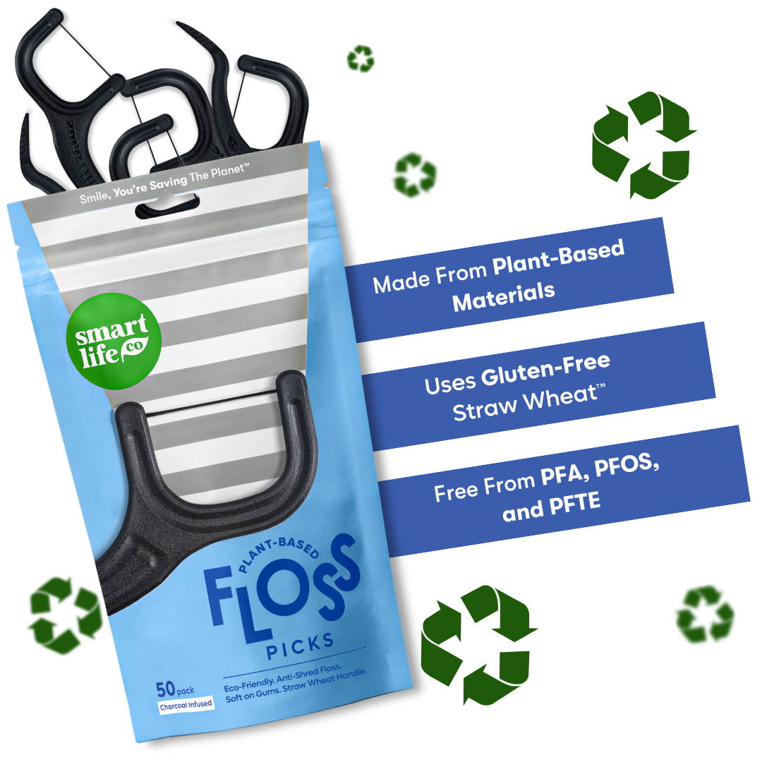 biodegradable floss picks charcoal