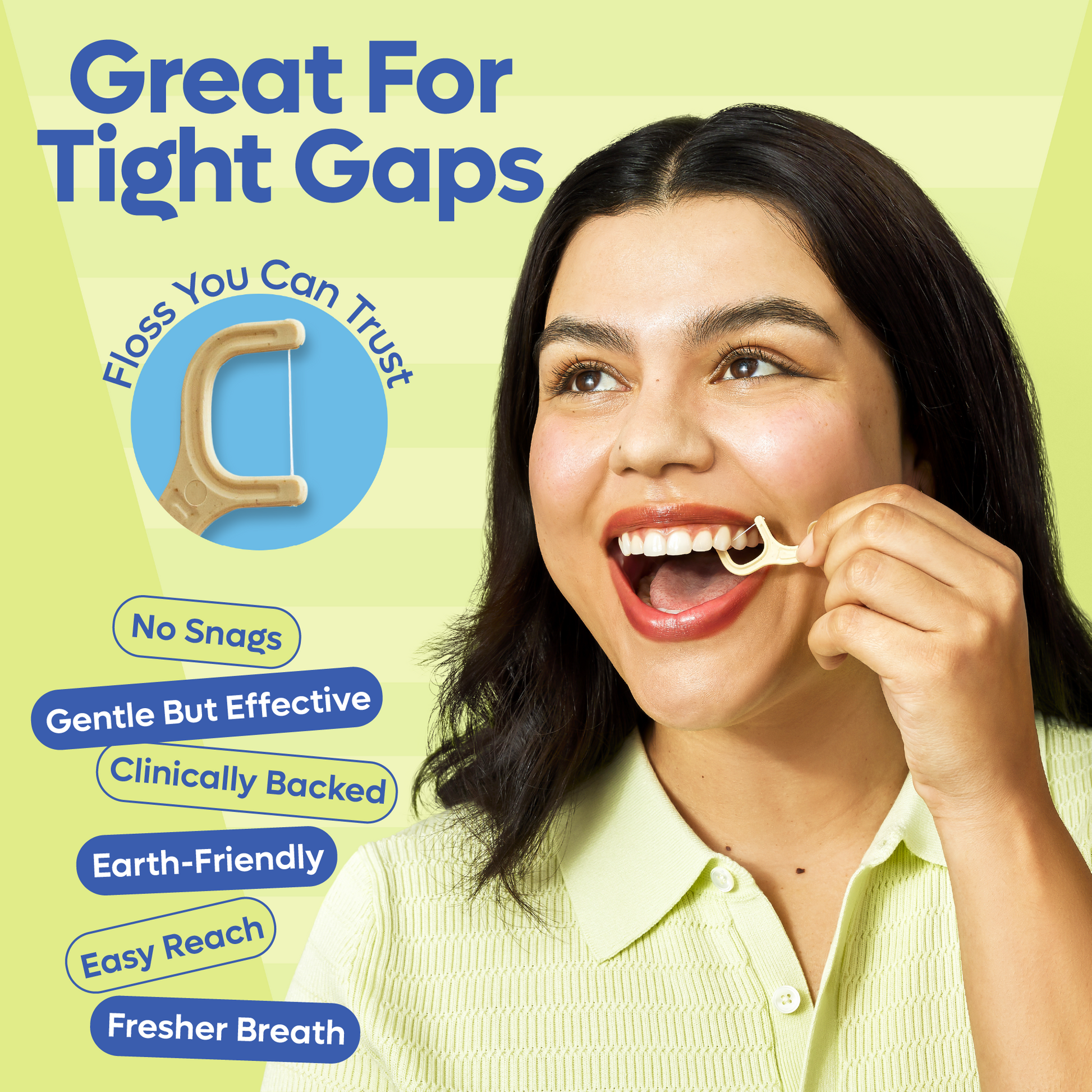 biodegradable floss picks mint